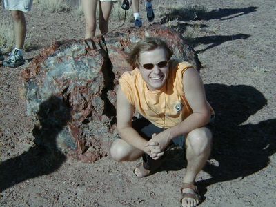 John and a big piece of petrified wood.